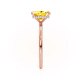 PARIS - Chatham® Radiant Yellow Sapphire & Diamond 18k Rose Gold Petite Hidden Halo