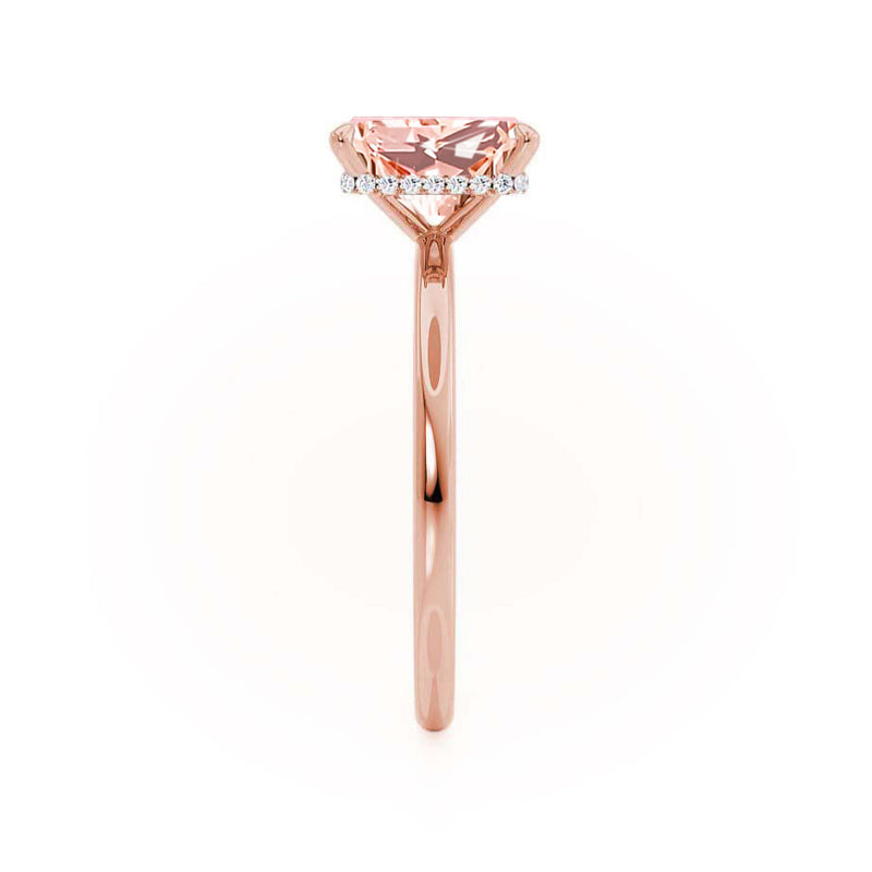 PARIS - Chatham® Radiant Champagne Sapphire & Diamond 18k Rose Gold Petite Hidden Halo