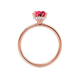 PARIS - Chatham® Radiant Ruby & Diamond 18k Rose Gold Petite Hidden Halo