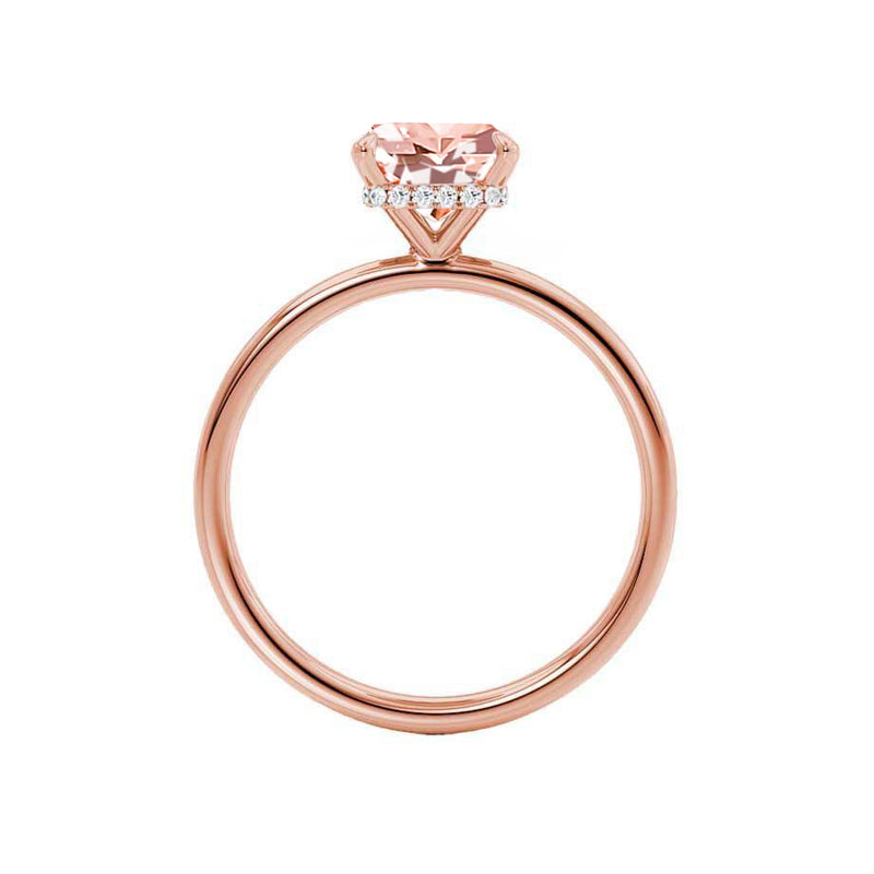 PARIS - Chatham® Radiant Champagne Sapphire & Diamond 18k Rose Gold Petite Hidden Halo