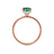 PARIS - Radiant Emerald & Diamond 18k Rose Gold Petite Hidden Halo