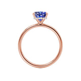 PARIS - Chatham® Radiant Blue Sapphire & Diamond 18k Rose Gold Petite Hidden Halo