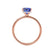 PARIS - Radiant Blue Sapphire & Diamond 18k Rose Gold Petite Hidden Halo