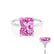 PARIS - Radiant Pink Sapphire & Diamond 950 Platinum Petite Hidden Halo