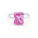 PARIS - Radiant Pink Sapphire & Diamond 950 Platinum Petite Hidden Halo