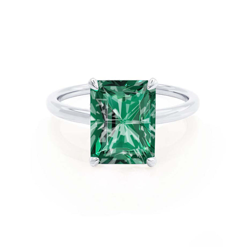 PARIS - Chatham® Radiant Emerald & Diamond 18k White Gold Petite Hidden Halo