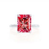 PARIS - Chatham® Radiant Ruby & Diamond 950 Platinum Petite Hidden Halo