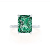 PARIS - Chatham® Radiant Emerald & Diamond 18k White Gold Petite Hidden Halo