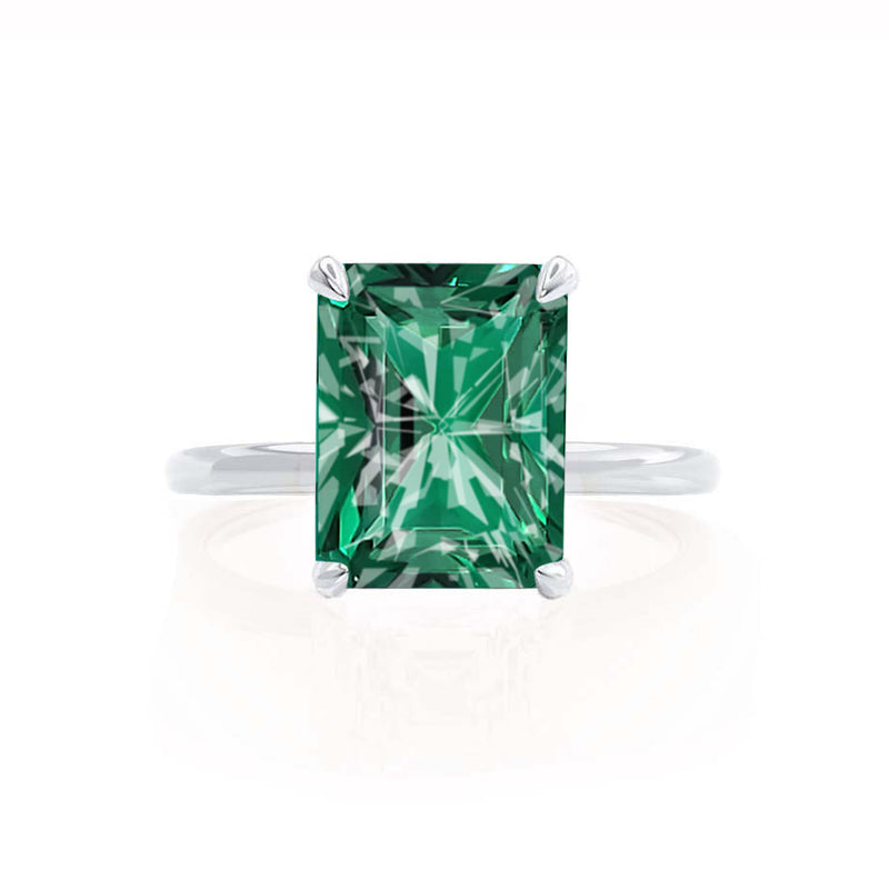 PARIS - Chatham® Radiant Emerald & Diamond 18k White Gold Petite Hidden Halo