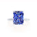 PARIS - Radiant Blue Sapphire & Diamond 18k White Gold Petite Hidden Halo