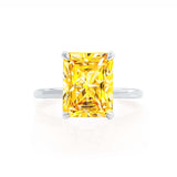 PARIS - Chatham® Radiant Yellow Sapphire & Diamond 18k White Gold Petite Hidden Halo