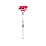 PARIS - Chatham® Radiant Ruby & Diamond 950 Platinum Petite Hidden Halo