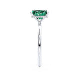 PARIS - Chatham® Radiant Emerald & Diamond 18k White Gold Petite Hidden Halo