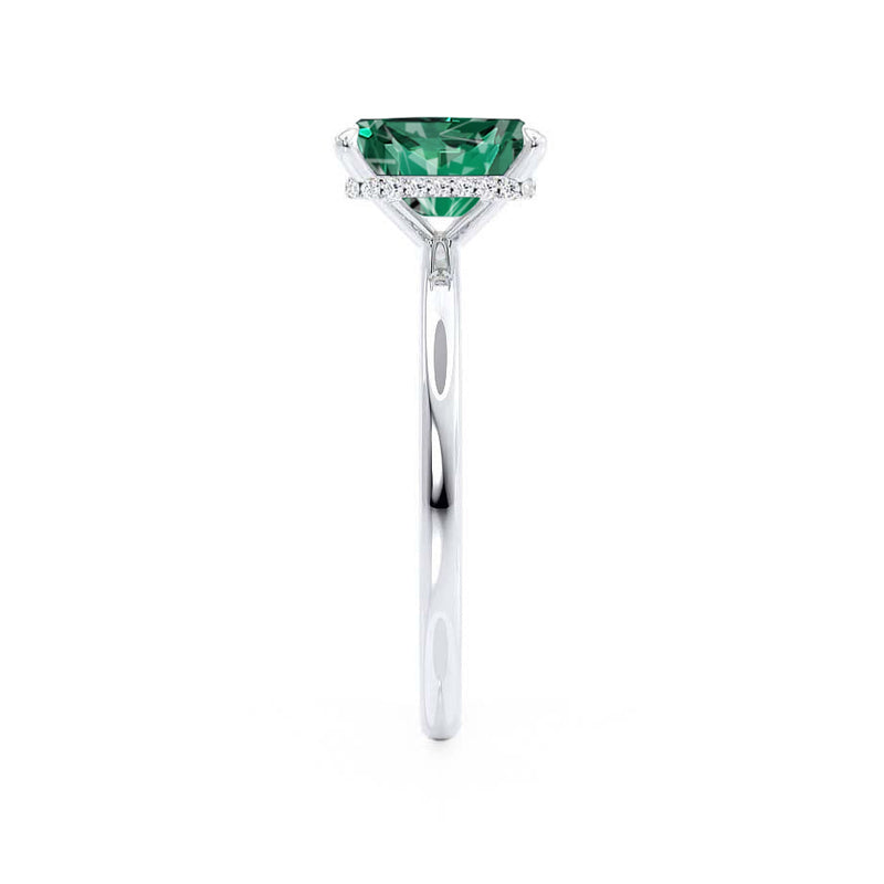 PARIS - Chatham® Radiant Emerald & Diamond 18k White Gold Petite Hidden Halo