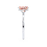 PARIS - Chatham® Radiant Champagne Sapphire & Diamond 18k White Gold Petite Hidden Halo
