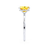 PARIS - Chatham® Radiant Yellow Sapphire & Diamond 18k White Gold Petite Hidden Halo