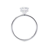 PARIS - Emerald Natural Diamond & Diamond 18k White Gold Hidden Halo Solitaire Engagement Ring Lily Arkwright