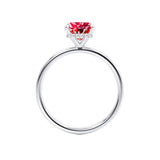 PARIS - Chatham® Radiant Ruby & Diamond 950 Platinum Petite Hidden Halo