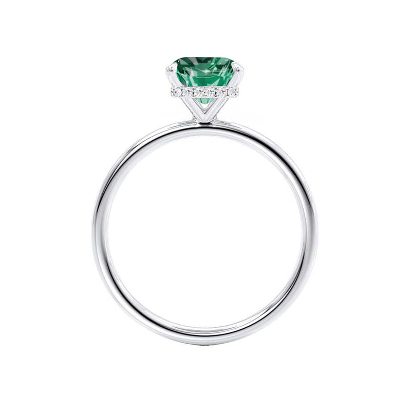 PARIS - Chatham® Radiant Emerald & Diamond 18k White Gold Petite Hidden Halo