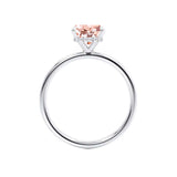 PARIS - Chatham® Radiant Champagne Sapphire & Diamond 18k White Gold Petite Hidden Halo
