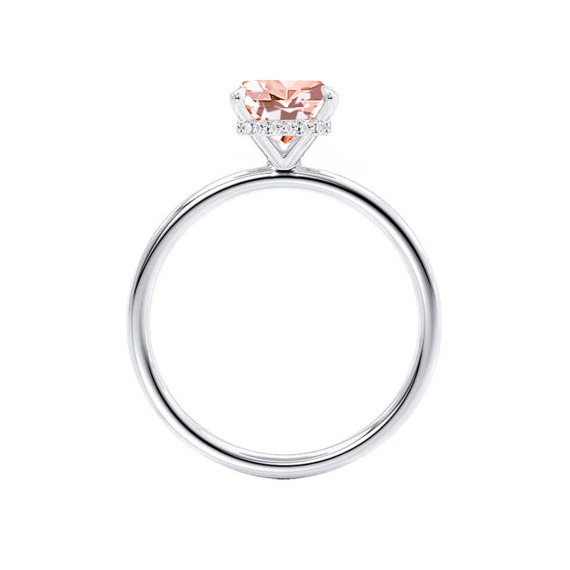 PARIS - Chatham® Radiant Champagne Sapphire & Diamond 18k White Gold Petite Hidden Halo