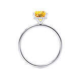 PARIS - Chatham® Radiant Yellow Sapphire & Diamond 18k White Gold Petite Hidden Halo