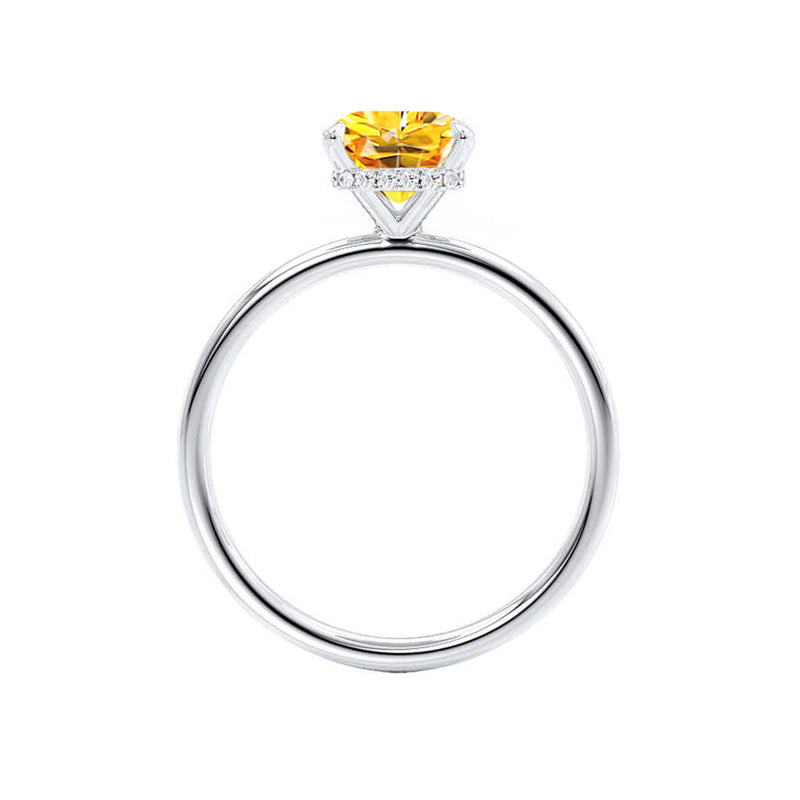 PARIS - Chatham® Radiant Yellow Sapphire & Diamond 18k White Gold Petite Hidden Halo
