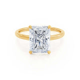 PARIS - Radiant Natural Diamond 18k Yellow Gold Hidden Halo Solitaire Engagement Ring Lily Arkwright