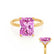PARIS - Radiant Pink Sapphire & Diamond 18k Yellow Gold Petite Hidden Halo