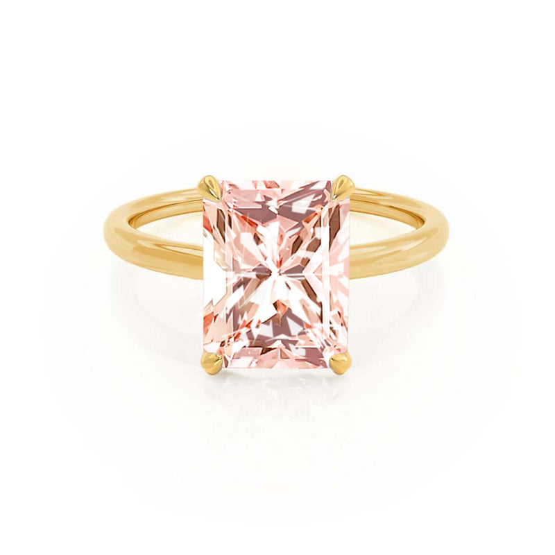 PARIS - Chatham® Radiant Champagne Sapphire & Diamond 18k Yellow Gold Petite Hidden Halo