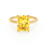 PARIS - Chatham® Radiant Yellow Sapphire & Diamond 18k Yellow Gold Petite Hidden Halo