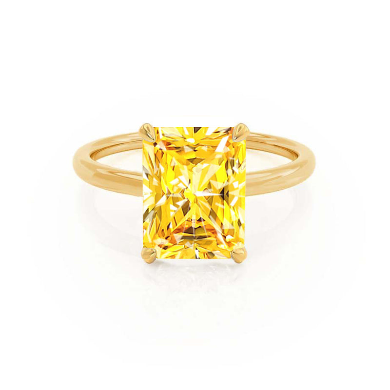 PARIS - Chatham® Radiant Yellow Sapphire & Diamond 18k Yellow Gold Petite Hidden Halo
