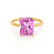 PARIS - Radiant Pink Sapphire & Diamond 18k Yellow Gold Petite Hidden Halo