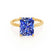 PARIS - Radiant Blue Sapphire & Diamond 18k Yellow Gold Petite Hidden Halo