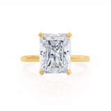 PARIS - Radiant Natural Diamond 18k Yellow Gold Hidden Halo Solitaire Engagement Ring Lily Arkwright