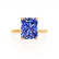 PARIS - Radiant Blue Sapphire & Diamond 18k Yellow Gold Petite Hidden Halo