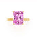 PARIS - Radiant Pink Sapphire & Diamond 18k Yellow Gold Petite Hidden Halo