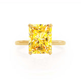 PARIS - Chatham® Radiant Yellow Sapphire & Diamond 18k Yellow Gold Petite Hidden Halo