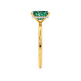 PARIS - Chatham® Radiant Emerald & Diamond 18k Yellow Gold Petite Hidden Halo