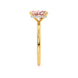 PARIS - Chatham® Radiant Champagne Sapphire & Diamond 18k Yellow Gold Petite Hidden Halo