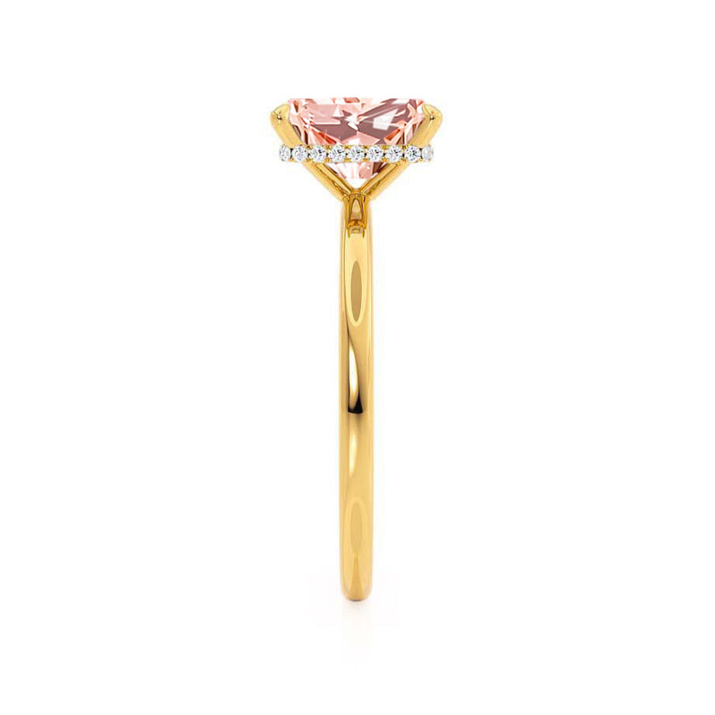 PARIS - Chatham® Radiant Champagne Sapphire & Diamond 18k Yellow Gold Petite Hidden Halo
