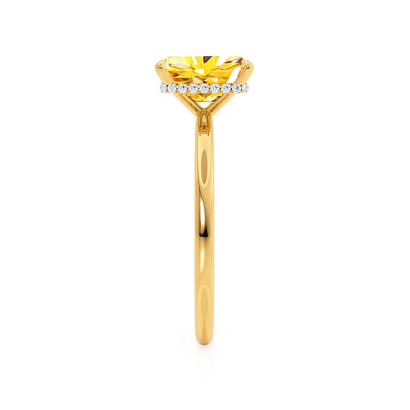 PARIS - Chatham® Radiant Yellow Sapphire & Diamond 18k Yellow Gold Petite Hidden Halo