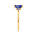 PARIS - Radiant Blue Sapphire & Diamond 18k Yellow Gold Petite Hidden Halo