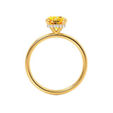 PARIS - Chatham® Radiant Yellow Sapphire & Diamond 18k Yellow Gold Petite Hidden Halo