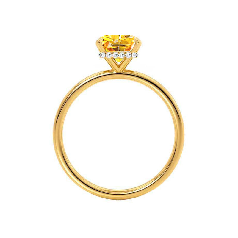 PARIS - Chatham® Radiant Yellow Sapphire & Diamond 18k Yellow Gold Petite Hidden Halo