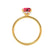 PARIS - Radiant Ruby & Diamond 18k Yellow Gold Petite Hidden Halo