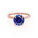 PARIS - Round Blue Sapphire & Diamond 18k Rose Gold Petite Hidden Halo