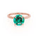 PARIS - Round Emerald & Diamond 18k Rose Gold Petite Hidden Halo