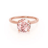 PARIS - Chatham® Round Champagne Sapphire & Diamond 18k Rose Gold Petite Hidden Halo