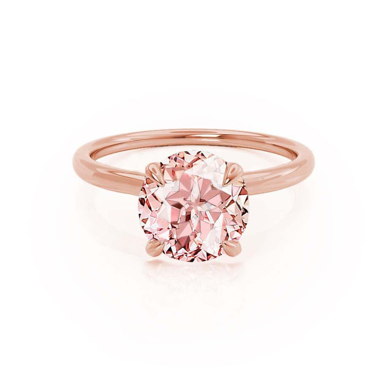 PARIS - Chatham® Round Champagne Sapphire & Diamond 18k Rose Gold Petite Hidden Halo